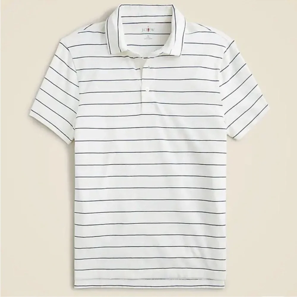 J.Crew Classic Untucked sueded cotton polo shirt in stripe
